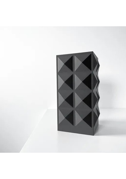 Şekil Desenli Geometrik Modern Siyah Vazo