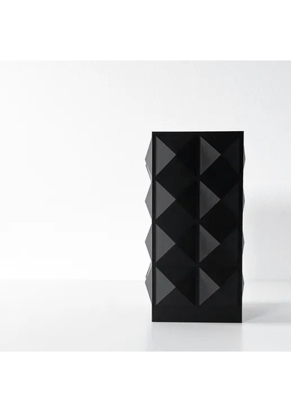 Şekil Desenli Geometrik Modern Siyah Vazo