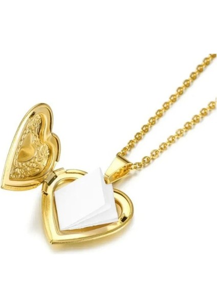 Desenli Kalp Gold Model Metal Kapağı Açılabilen Resim Kolye indirimleri