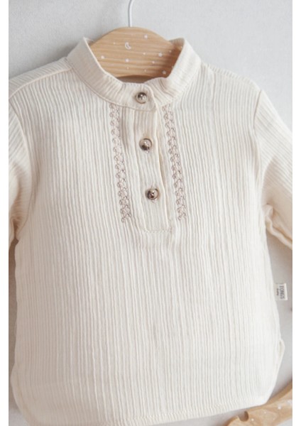 Erkek Bebek Ceremony Boy Alt Üst Takım Ekru Renk %100 Pamuk fiyatları