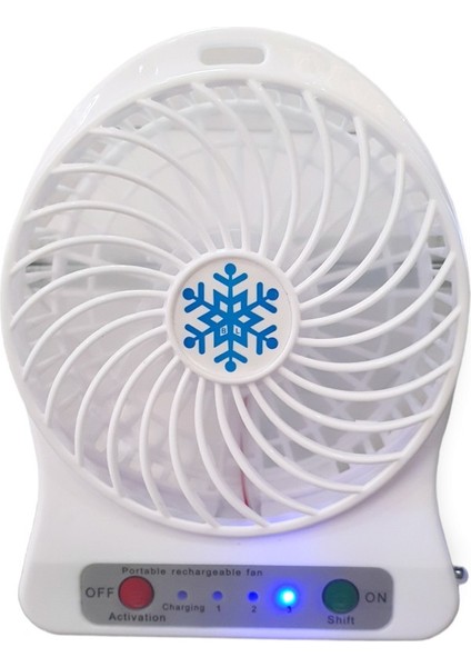 Kablosuz Şarjlı Masa Üstü Mini Renkli Vantilatör