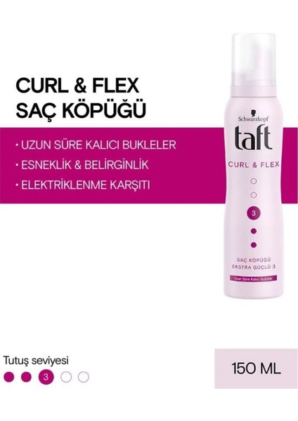 Schwarzkopf Taft 3 Ekstra Güçlü Saç Köpüğü – Uzun Süre Kalıcı Bukle Belirginleştirme, Provitamin B5, 150 ml, Tüm Saç Tipleri fiyatları