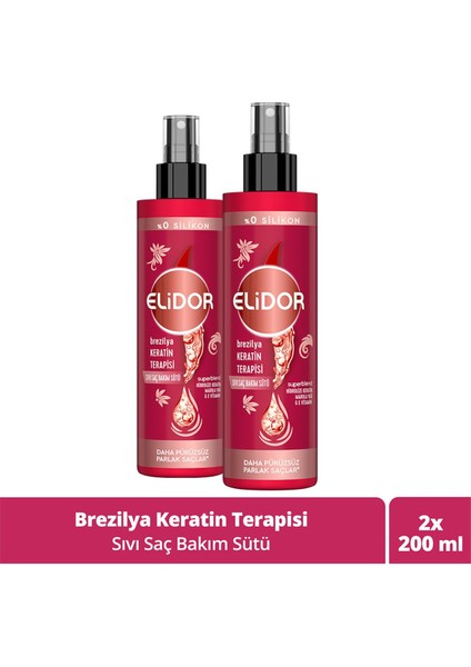 Sıvı Saç Bakım Sütü Brezilya Keratin Terapisi 200 ml X2