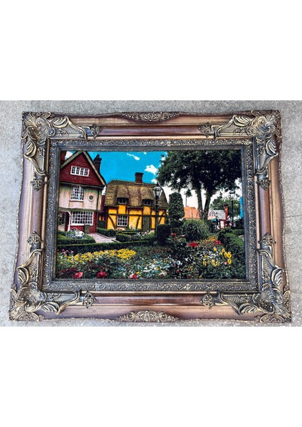 Brugge'de Bir Park Adlı Iran Tebriz Halı Tablo 95 x 75 cm - Duvar Halı Kilim Tablo fiyatları