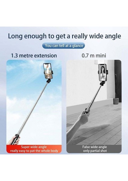 K8 Işıklı Selfie ÇUBUĞU-130 cm Uzaktan Kumandalı 3 Renk Işıklı Selfie Çubuğu ve Tripod 2 In 1 fiyatları