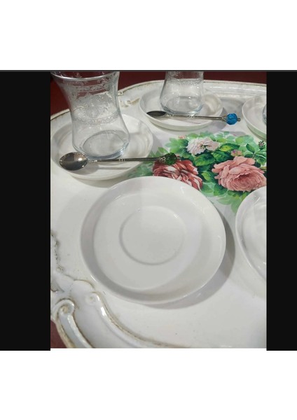 Beyaz Italyan Ahşap Tepsi 51 x 42 cm. 3 Çiçek indirimleri