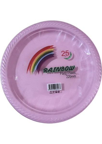 Partı Tabak Plastık Pembe Pk 25 Lı Yuvarlak 22 cm