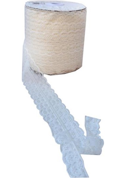 Kurdela Dantelli Çift 2 Katlı 5 cm (10 Metre) Krem