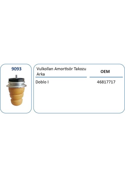 FKK9093 - Süspansiyon Takozu Arka Sağ veya Sol Doblo I Iı