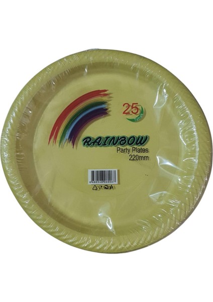 Partı Tabak Plastık Sarı Pk 25 Lı Yuvarlak 22 cm