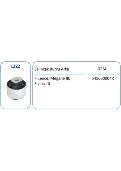 FKK1222 - Salıncak Burcu Arka Megane Iıı 09> Fluence 09> Scenıc Iıı 09> (Büyük)