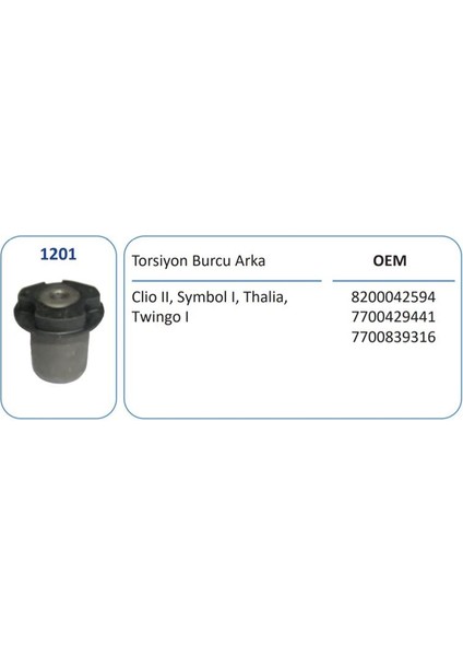 1201 - Torsıyon Burcu Arka Clıo Iı Twıngo Iı Symbol Iı