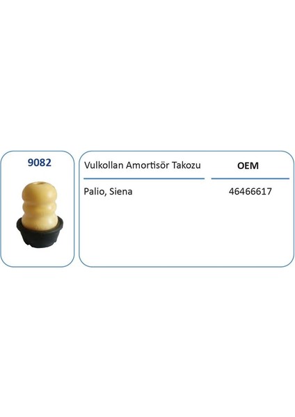 FKK9082 - Süspansiyon Takozu Arka Sağ veya Sol Palıo Sıena Albea 1.2 Vulkollan Gözeneklı