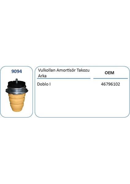 FKK9094 - Süspansiyon Takozu Arka Sağ veya Sol Doblo I Iı Vulkollan Gözeneklı