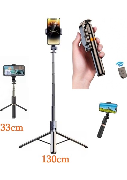 K8 Bluetooth Kumandalı 130CM Tripod Telefon Tutuculu Selfie Çubuğu Telefon Tripodu - Youtuber-Tiktok Tripodu modelleri