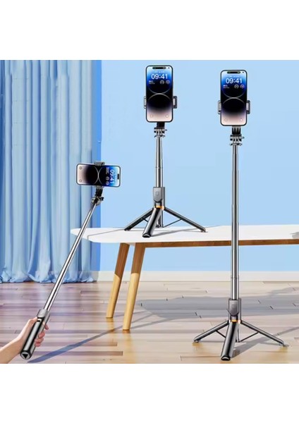 K8 Bluetooth Kumandalı 130CM Tripod Telefon Tutuculu Selfie Çubuğu Telefon Tripodu - Youtuber-Tiktok Tripodu indirimleri