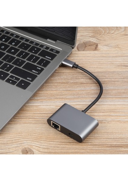 4 In 1 Usb-C / Type-C 3.1 - RJ45, Pd ve USB x 2 Ethernet Adaptör Kablosu