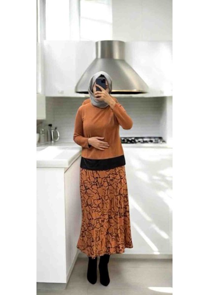 Kadın Şimşek Desenli Tesettür Elbise