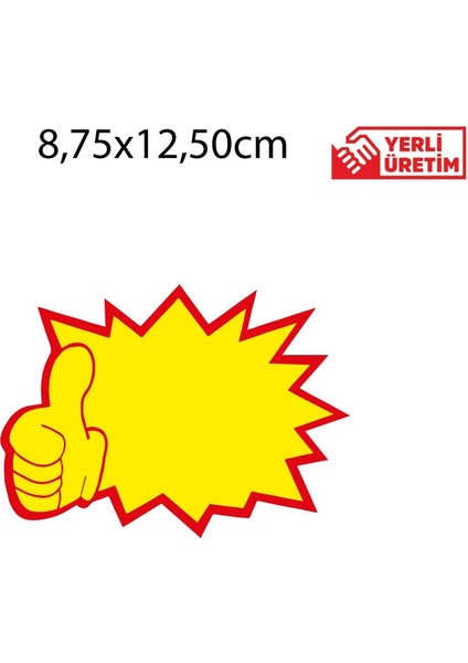 50AD. 8,75X12,50 Ebat Yıldız Etiket Afiş ( Baskılı Afiş-Indirim Afişi-Market Afişi)