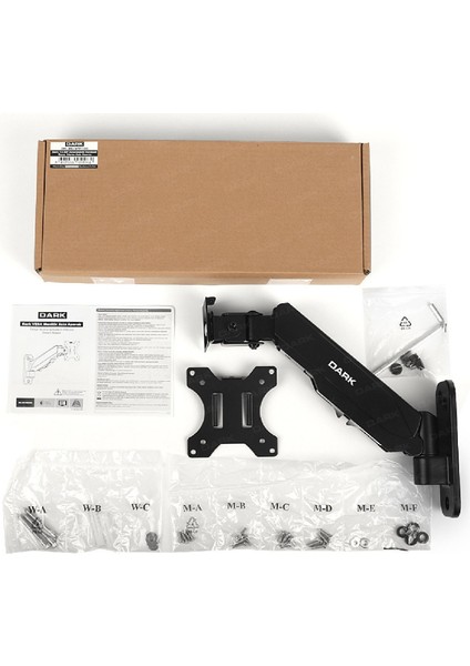VM100 13"-32" Monitör Destekli Amortisörlü Hareketli Duvar Monte Askı Aparatı (DK-AC-VM100)