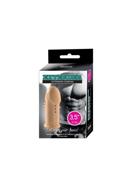 9cm Uzatmalı Tekrar Kullanılabilir Prezervatif - Dolgulu Condom Sitabella Penis Klıfı, 3.5 Inç, Antenli, Lateks