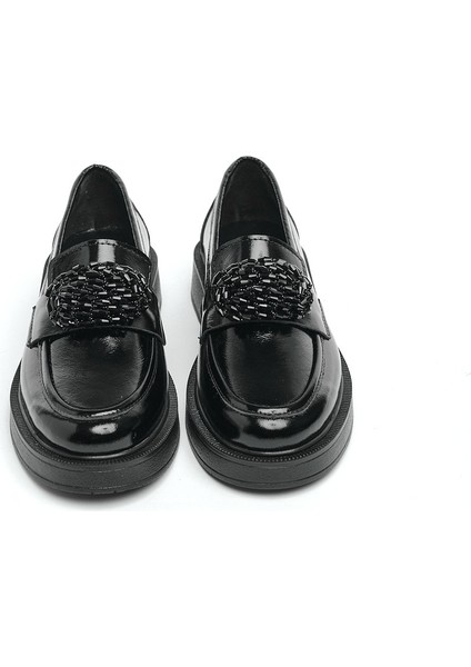 Casual Hakiki Deri Taş Aksesuarlı Kadın Ayakkabı modelleri