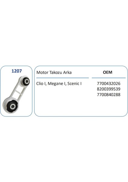 1207 - Motor Takozu Arka Express Kangoo 1.9d 2.0 F3R