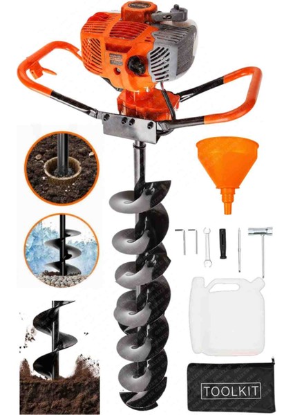 Alman GTX63 150 mm Çelik Şanzuman benzinli Toprak Burgu Makinesi Fidan Dikme Makinesi