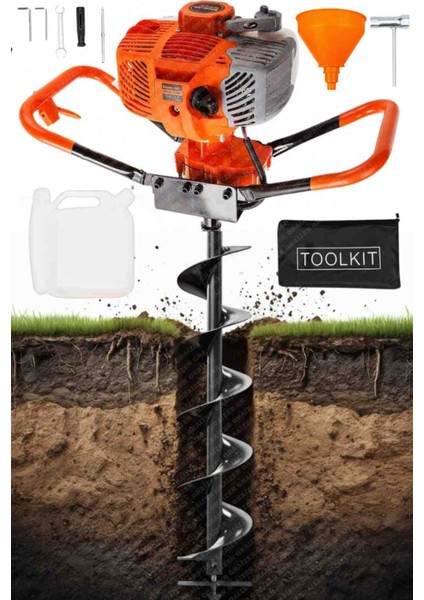 Alman GTX63 150 mm Çelik Şanzuman benzinli Toprak Burgu Makinesi Fidan Dikme Makinesi
