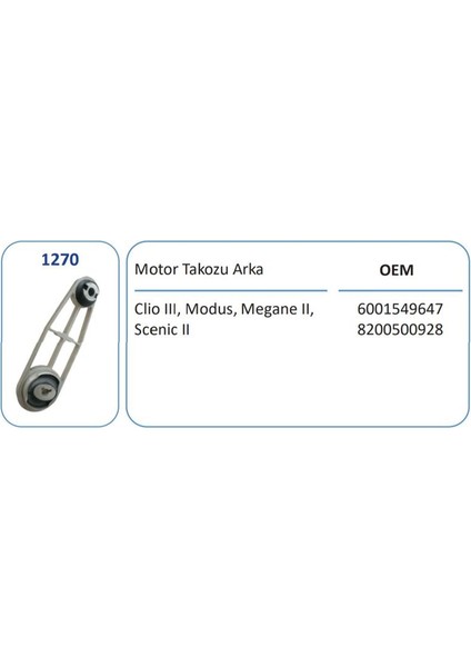 1270 - Motor Takozu Arka Clıo I Iıı Modus Megane Iı Scenıc Iı Dacıa Logan Sandero 1.5 Dcı Mcv