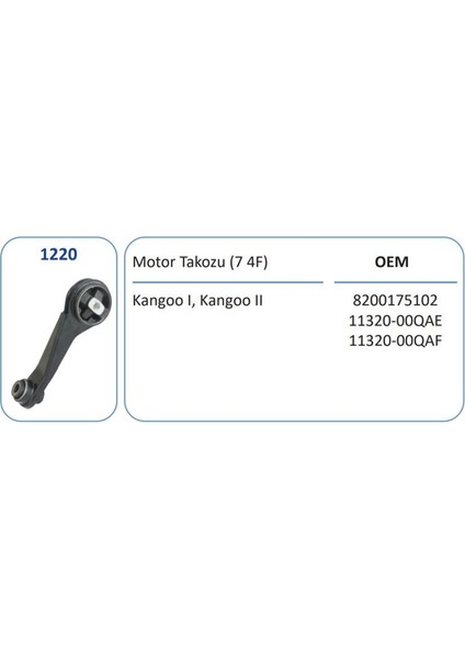 1220 - Motor Takozu Arka Clıo Iı Kangoo 1.2 16V D4F