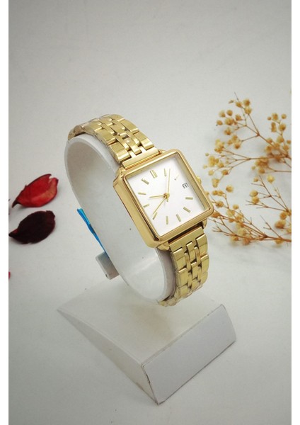 Vintage Metal Kadın Kol Saati Takvimli Gold fırsatları