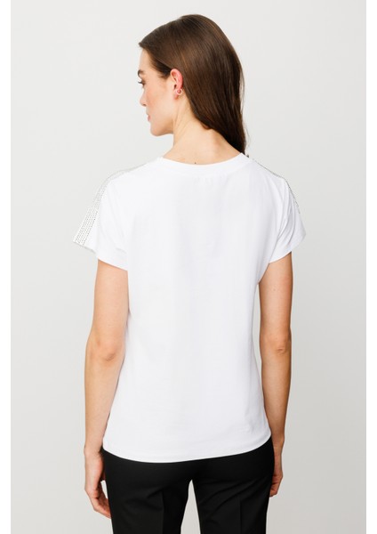 51351 Onteks Sıfır Yaka Omuzu Taşlı Bluz fırsatları