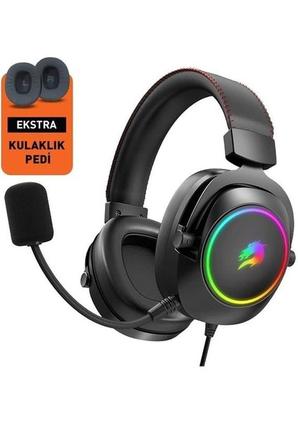 H44 Rgb Usb7.1 Siyah Profesyonel Oyuncu Kulaklığı