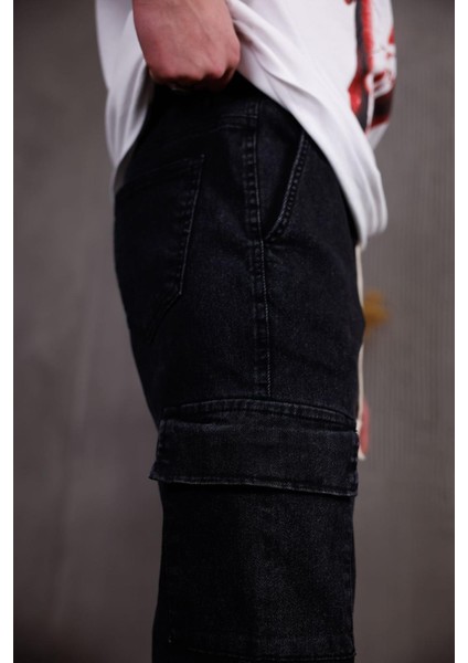 Dasser Paçası ve Beli Lastikli Slim Fit Likralı Kot Kargo Pantolon modelleri