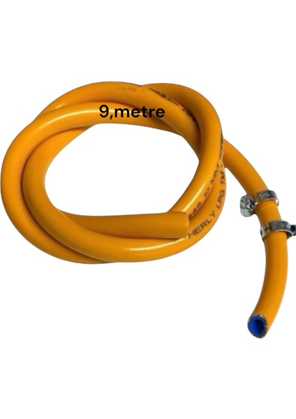 Tüpgaz Hortum 9,metre 2,kelepçe 10MM Lpg Uyumlu Üç Katlı Gaz Hortumu