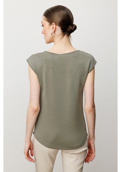 51342 Onteks Kare Yaka Kısa Kol Bluz modelleri