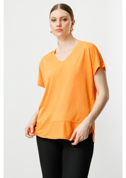 51476 Onteks V Yaka Kısa Kol Bluz fiyatları