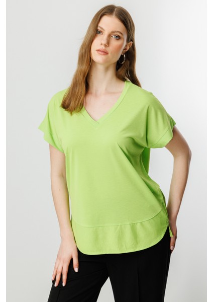 51476 Onteks V Yaka Kısa Kol Bluz fiyatları