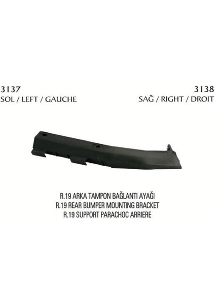 PLK-3138 - Tampon Bağlantı Ayağı Arka Sol R19