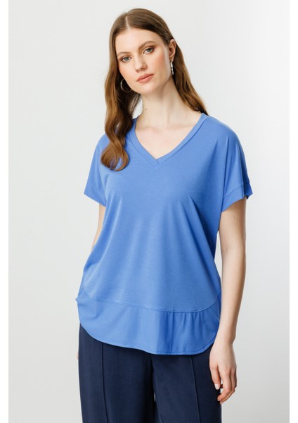 51476 Onteks V Yaka Kısa Kol Bluz fiyatları