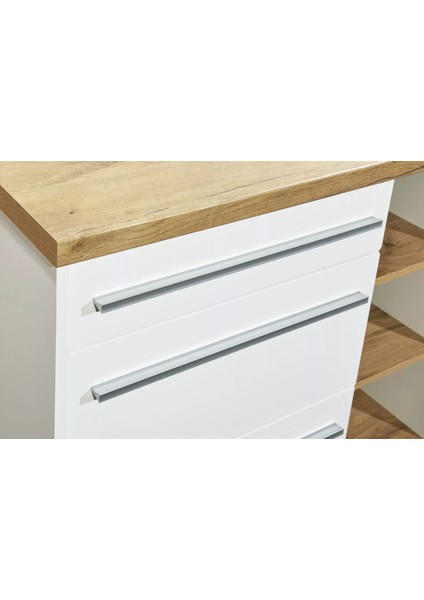 Mutfak Adası 150 x 90 cm Alt Modül Beyaz Mdf Tezgah Ahşap/mdf Seçenekli fiyatları