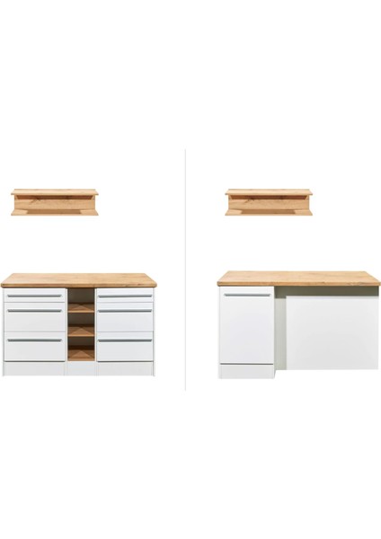 Mutfak Adası 150 x 90 cm Alt Modül Beyaz Mdf Tezgah Ahşap/mdf Seçenekli modelleri