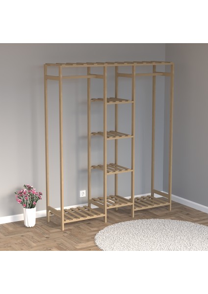 Ahşap Gardırop, Masif Ahşap Gardırop, Açık Dolap (40 x 150 x 180) fırsatları