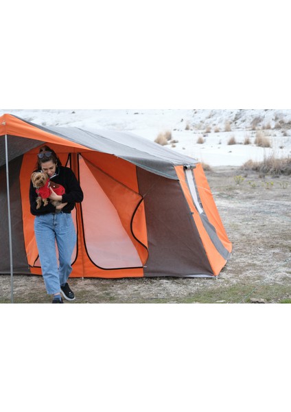 Tmç Camping KAPI SİNEKLİKLİ 2+1 L Mutfaklı Double Kamp Çadırı 4-6 Kişilik