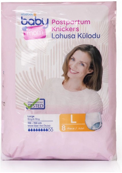Emici Külot Büyük Large 8 Adet, Lohusa Emici Külot Doğum Sonrası Konforlu Hijyenik ve Sızdırmaz
