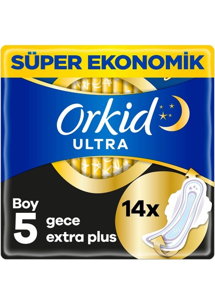Ultra Ekstra Hijyenik Ped Gece Ekstra Plus 14'lü