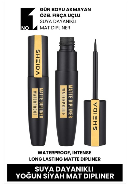 Suya Dayanıklı Yoğun Pigmentli Siyah Mat Dipliner - Intense Waterproof Matte Dipliner Black