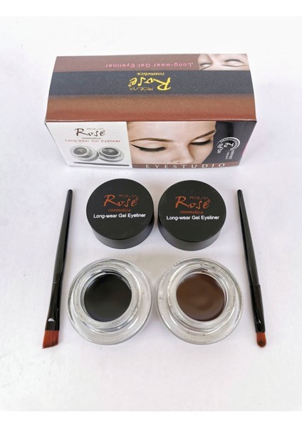 Rose 2'li Kaş Jeli, Kaş Kremi & Long-Wear Gel Eyeliner