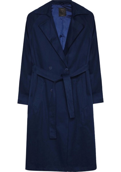 Kolu Apolet Detaylı Lacivert Trençkot